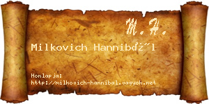 Milkovich Hannibál névjegykártya